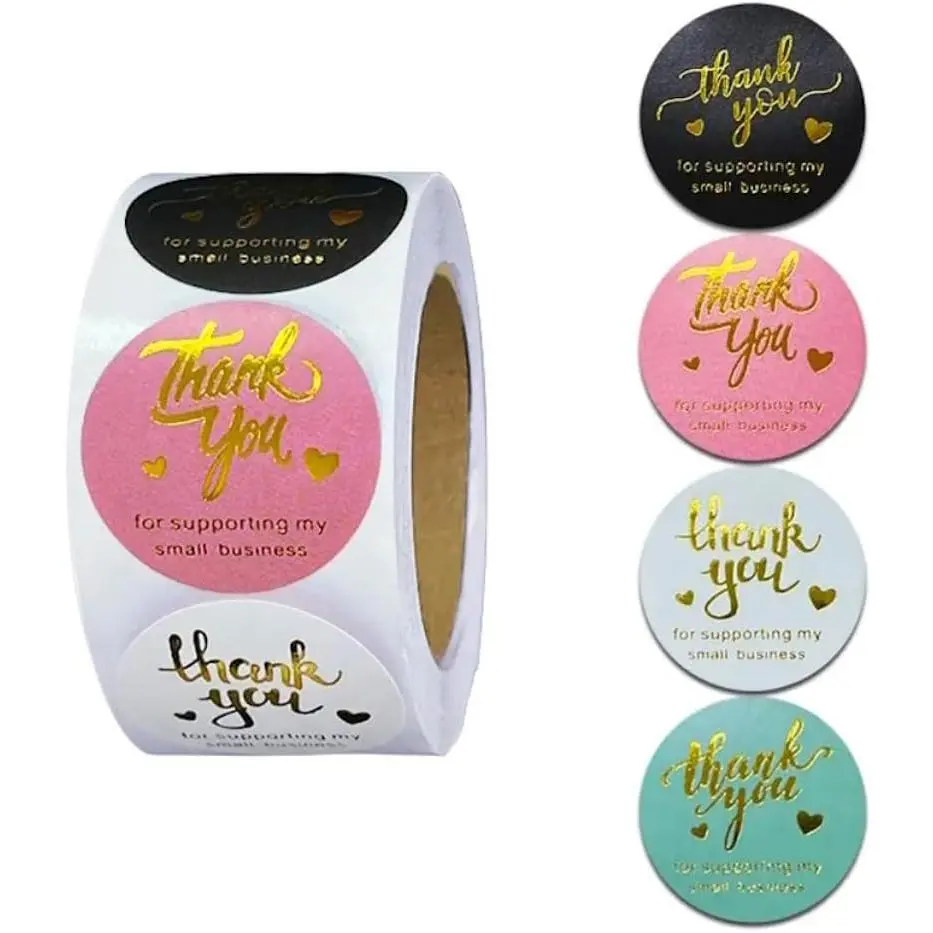 1.5 inch Gratitude Thank You Stickers (Classic 01) - 500 Count Portable Affordable Self-Adhesive Labels for Small Business, Self Adhesive Wrap, Envelope Seals, Envelope Stickers
