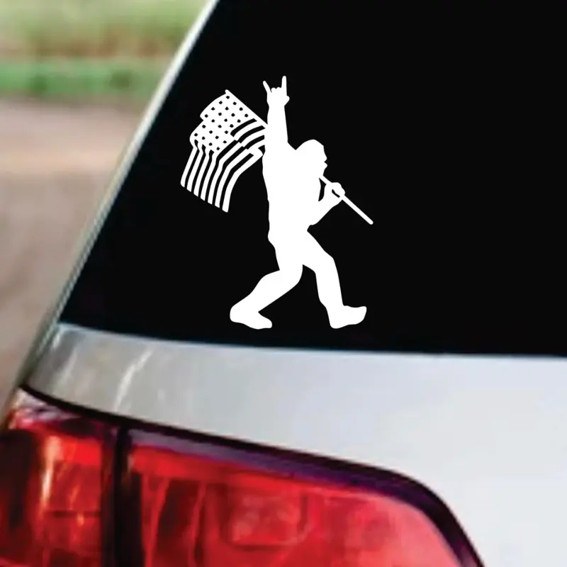 Bigfoot American Flag Car Decal Truck Bumper Sticker Window Windshield Vinyl Funny Jdm Men Girls Sasquatch door