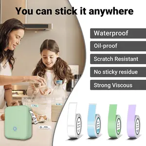 Wireless Label Maker, Sticker Printer Machine with Roll of Paper, Easy to Use for Home, Office, School, Perfect Gift