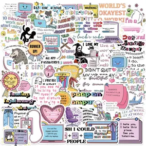 50 Cute Snarky Meme Stickers, Cartoon Creative Decorations, Phone Toys, Notebook, Planner, Poster, Luggage, DIY Wall Stickers, Adhesive