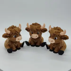 Cute 3D Printed Highland Cow Statue, Collectible Figurines, Ornaments, Modern Farmhouse Decor for Office & Home, Perfect Gift for Birthday & Housewarming Parties