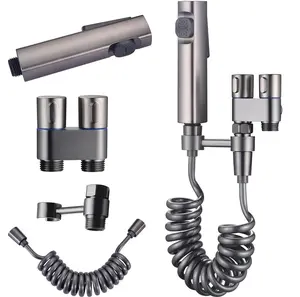 Stainless Steel Hand-held Toilet Spray double outlet angle valve shower valve, suitable for bathrooms and washing machines