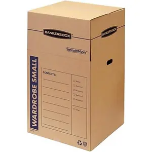 Smoothmove Wardrobe Moving Boxes, Short, 20 X 20 X 34 Inches, 3 Pack (7710902)