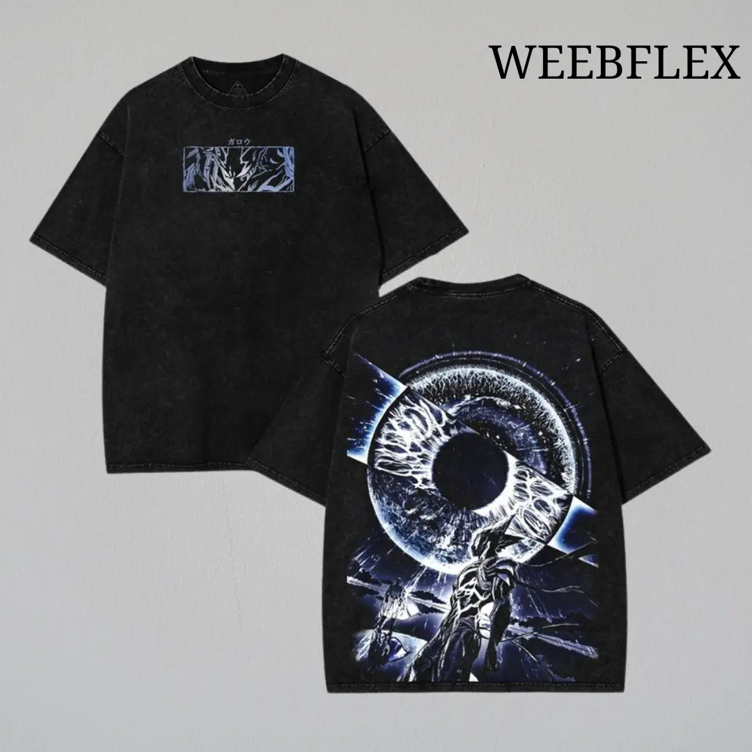 Garou God Awakened Tee - One Punch Man, Acid Washed Oversized Tee, Heavy Cotton Streetwear, Vintage Anime Manga Top