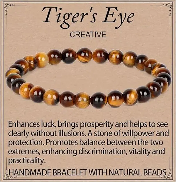 Money Manifestation Crystal Healing&Triple Protection Bracelet for Prosperity& Abundance by The rystcal tiger eye stone Natural Tigers Eye bangle