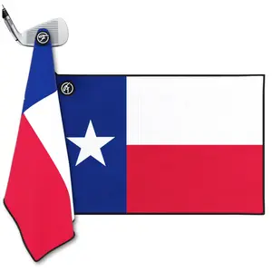 Fore Show Magnetic Golf Towel (Texas Flag) Waffle Microfiber with Magnet for Golf Bags, Carts & Clubs - 24” x 16” Funny Golf Gift Accessory For Men