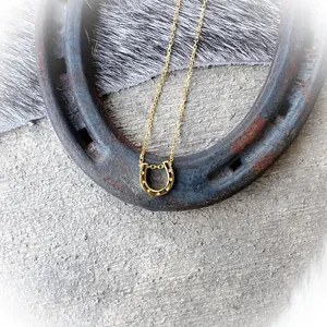 Lucky Horseshoe Dainty Necklace – 18K Gold Plated Cowgirl Jewelry