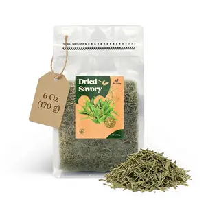 Miss Spring Savory Spice Leaves - Non-GMO Gluten Free - Adds Peppery Flavour & Rich Aroma - Dried Summer Savory Spice - Seasoning for Soups, Vegetables, Meats & Marinades - 6oz (170 g)
