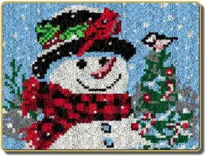 Latch Hook Rug Kits- Black Hat Snowman