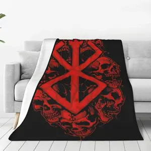 Berserk Anime Throw Blanket Soft Plush Travel Blankets For Bedrooms,Living Rooms,Sofas,Offices.Classic Japanese Anime Blankets Father's Day Thanksgiving Valentine's Day holiday gifts for family and children