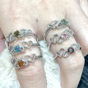 6 Counts Adjustable Crystal Rings Set Handmade Gothic Vintage Ring Stackable Fashion Ring For Women From IG Crystal