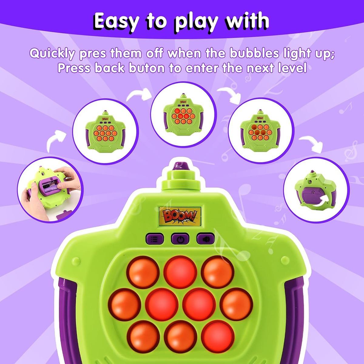 New balloon pop speed push game, Rechargeable Whack a mole stress relief toy, Educational toy for kids