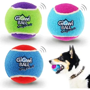 Tennis Balls for Dogs, Squeaky Dog Tennis Balls for Exercise, High Bouncy Dog Balls Bright Colors 2.5 Inches, Interactive Funny Dog Toys for All Breeds of Dogs Indoor & Outdoor Dog Games, 3 Pack