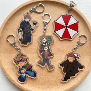 Popular Horror Video Game Acrylic Keychains, Accessories Bag Gaming Leon Kennedy Umbrella Keyrings Jewelry Friends Gamers Gifts