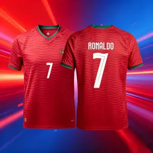 2026 Portugal Home Short Sleeve 7# Cristiano Ronaldo Soccer Jersey Red Football Jersey Quick Drying
