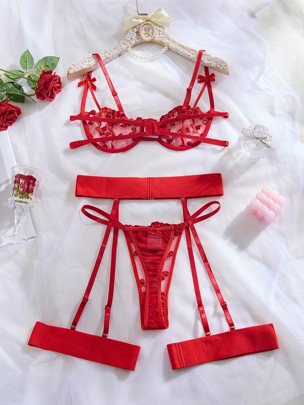 Elegant Heart Embroidered Lace Lingerie Set, Perfect Valentine's Day Gift, Sexy Underwear for Women, Trendy and Comfortable, Adjustable Bodysuit Elegant Heart Embroidered Lace Lingerie Set, Perfect Valentine's Day Gift, Sexy Underwear for Women, Trendy and Comfortable, Adjustable Bodysuit