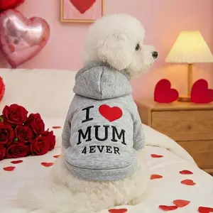 Forever Love Mom Hoodie, Pet Clothes, Pet Sweater for Dogs and Cats, Suitable for Small Breeds Like Teddy and Chihuahua, Comfortable and Stylish
