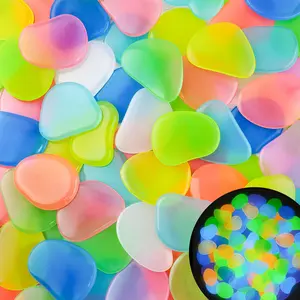 200PCS Mixed Color Glow Rocks Flake Shape Glow in The Dark Rocks Luminous Stone for Bonsai Plant Pots Fish Tank Aquarium Yard Walkway Pathway (1.2-1.6")