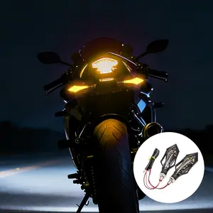 1 Pair LED Motorcycle Turn Signal Lamp Moto Accesories 12V Front Rear Indicator Light for Honda Harley Cafe Racer Yamaha Suzuki