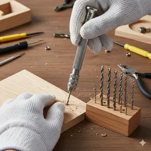 Mini Aluminum Hand Drill Set, Keyless Chuck Portable Manual Drill, Precision Micro Drill Tool Kit for DIY Models Jewelry Woodworking, Student Creative Craft Set, Essential Home Repair & Engraving Tools