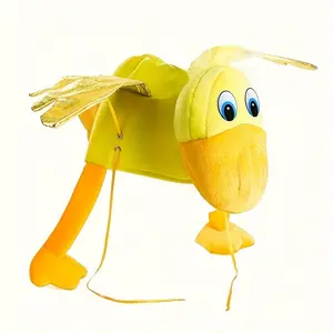 New Duck Hat with Wings, Cute Farm Animal Costume Accessory, Polyester Neutral Role Play Hat, Ideal for Theme Parties, Cheerleading Props, Street Style