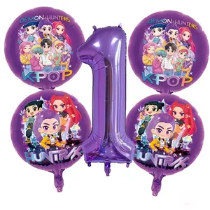 Trendy Party Balloons Set, High-Profile Cartoon Theme Digital Aluminum Film Balloons, Perfect for Home Decor, Birthday Parties, Event Decoration
