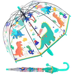 Kids Clear Dome Bubble Windproof Rain Umbrella for Kids Boys and Girls