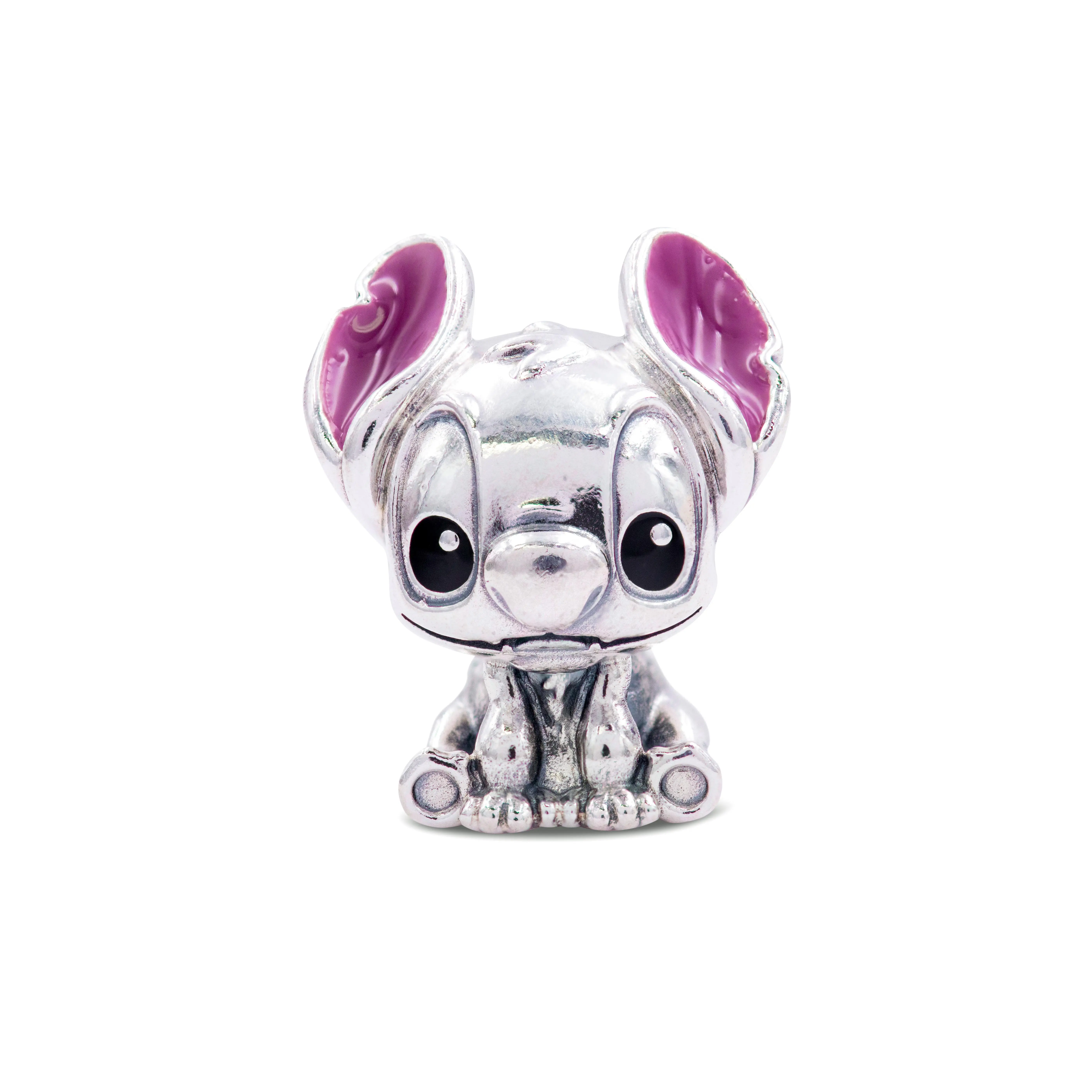PANDORA Disney Lilo & Stitch Charm, Hand-Finished Sterling Silver Collectible with Hand-Applied Purple and Black Enamel, 798844C01, Collectibles, Hand-Applied Purple Enamel