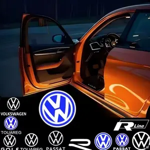 2Pcs For VW Volkswagen Golf 3 4 Sharan Touran Lavida Caddy Beetle Jetta MK4 Bora MK3 Polo LED Car Door Logo Light Projector Lamp