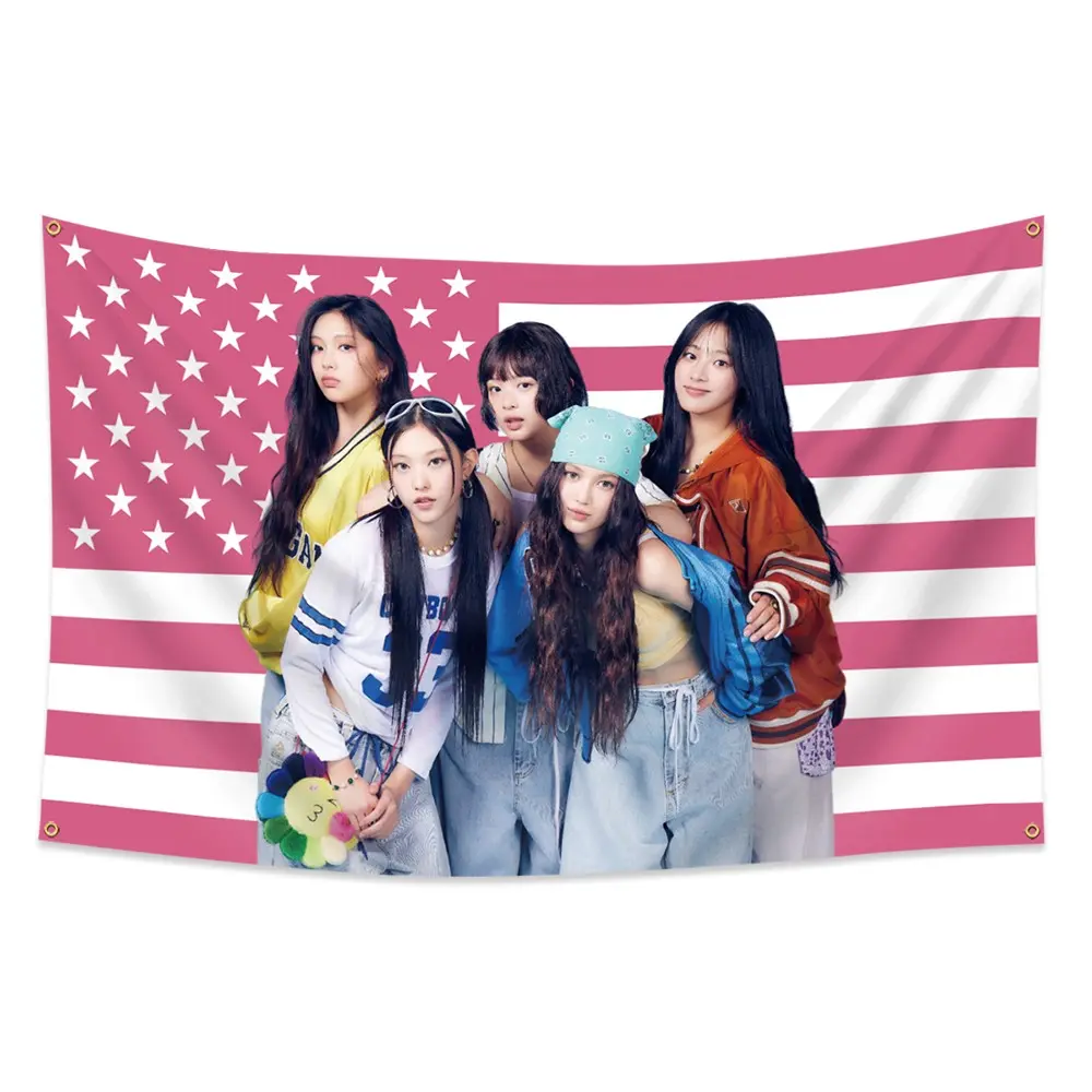 1pc K-Pop Girl Group Flag Banner - Single-Sided Home Decor Wall Hanging for Fans Club Activities, Dorm, Living Room bedroom decor tapestry