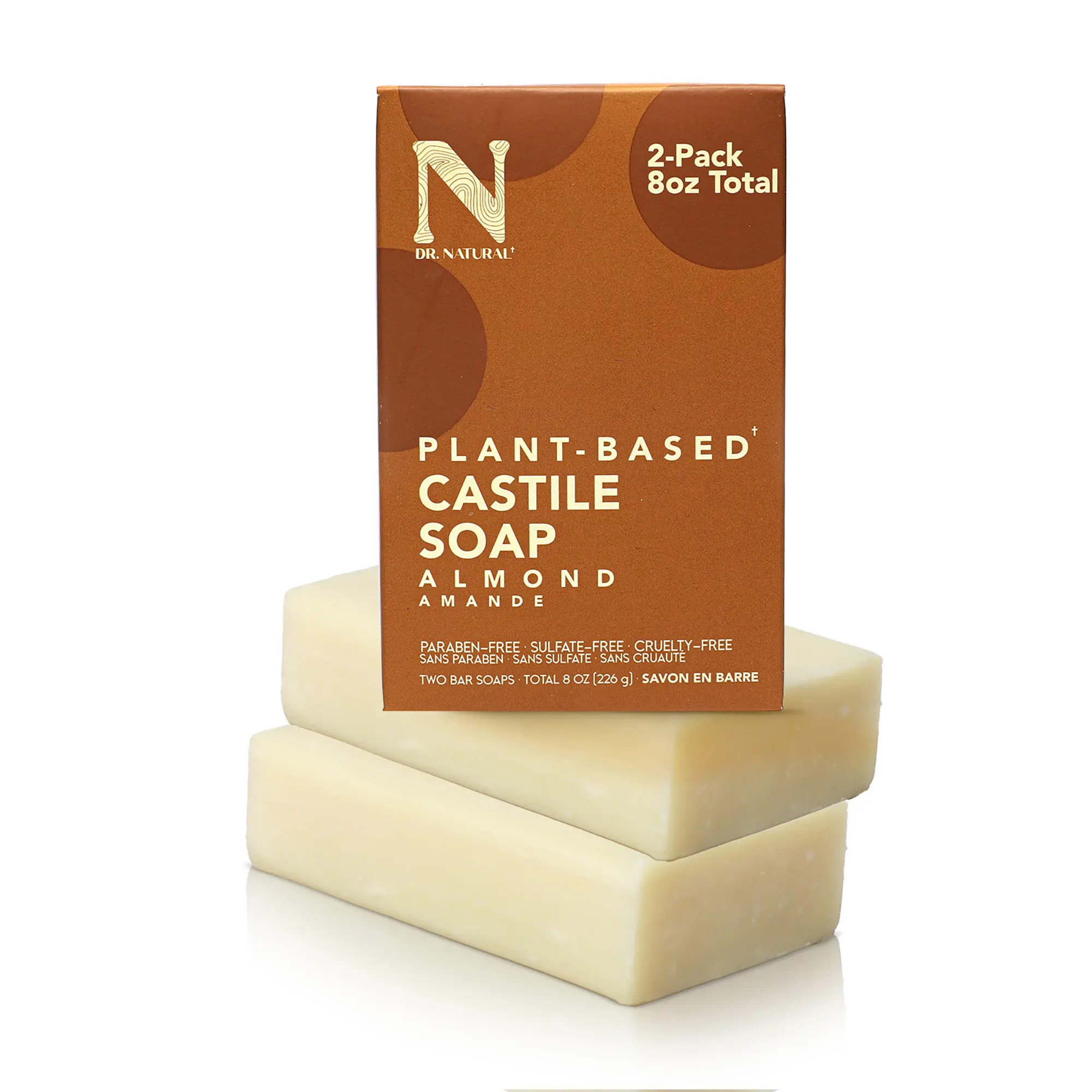 Dr. Natural Almond Castile Bar Soap For Face, Body and Hair - 2 pcs Dr. Natural Almond Castile Bar Soap For Face, Body and Hair - 2 pcs