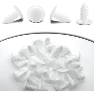 50pcs Bumper Plugs Front License Plate Holes Cover Clips, Bumper Shield Fender Liner Push Pin Retainer Clips 6030441 Compatible with Jeep Dodge Ram Chrysler (White)