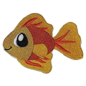 Nature's Bounty Beautiful Custom Fish Portraits [ Pet Goldfish Fish ] Embroidered Iron On/Sew Patch (3" x 3.75") Made in USA]