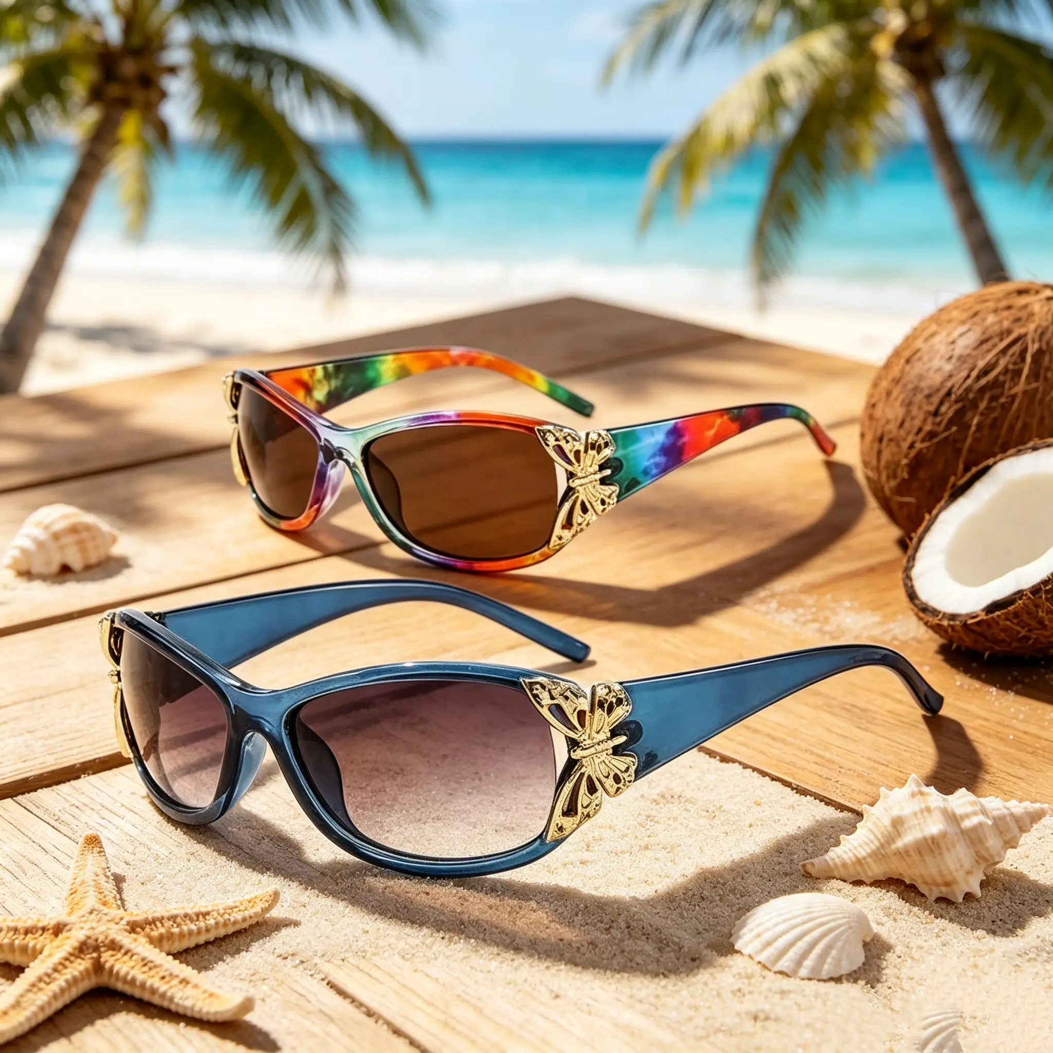 Women's 2026 New 2/1 Pack Polarized Sunglasses - Beach, Casual Outdoor Styles, Compact Butterfly Frame Silhouette, Anti-Glare, High UV Protection, Sturdy Wear-Resistant, Ideal for Road Driving, Holiday Trips