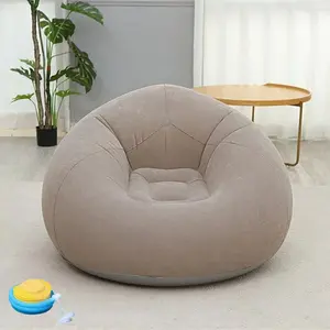 Large Inflatable Sofa Chair, PVC Bean Bag Couch, Indoor Outdoor Seat, Includes Foot Pump, Comfortable Lazy Lounge Furniture