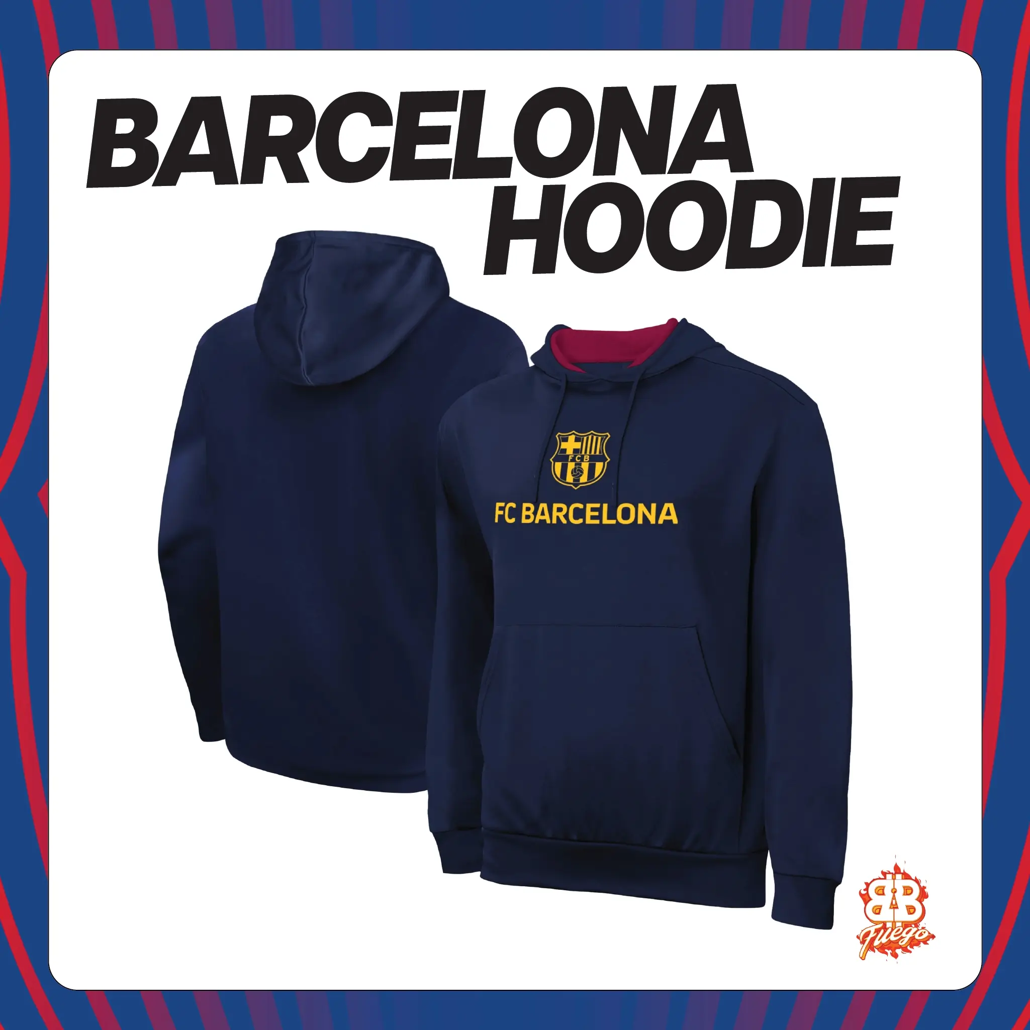 FC Barcelona Pullover Hoodie Officially Licensed Barça Hoodie | Game Day + Streetwear Fit | Visca El Barça! LV