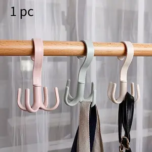 1pc Rotating Storage Hangers, Multifunctional And Space-Saving Wardrobe Organizer Hooks For Coat, Bag And Scarf Use In Home And Office, Purse Hook