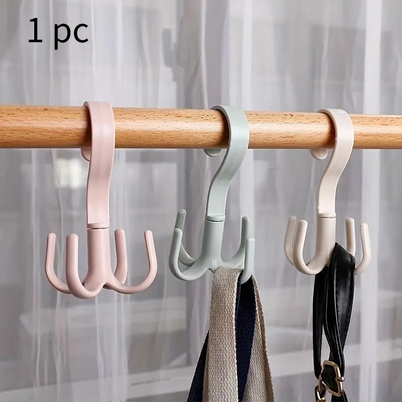 1pc Rotating Storage Hangers, Multifunctional And Space-Saving Wardrobe Organizer Hooks For Coat, Bag, Scarf And Bag Holder Use In Home And Office, Purse Hook