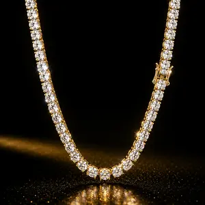Ice Royale Tennis Chain (Silver/Gold, 3mm/5mm, 16in-24in)