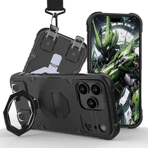 For Apple iPhone 17 Pro Max Case Crossbody Compatible for MagSafe, Military-Grade Protection attach Adjustable Lanyard Case wiht Kickstand & Slide Camera Cover for iPhone  16 15 15 13 Pro Max