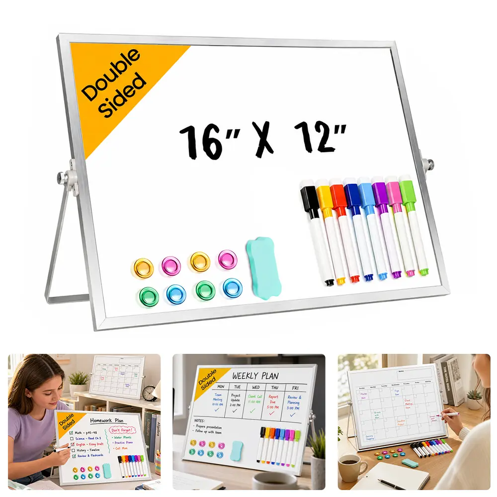 22PCS Dry Erase Whiteboards,Double-Sided Desktop Whiteboard with Stand, Monthly Calendar Dry Erase Board, Portable Small Whiteboard Set for Drawing, Office, Home, Memo, To-Do List, Kitchen