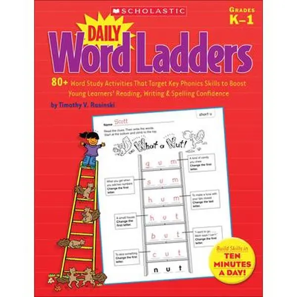 Daily Word Ladders Paperback by Timothy V. Rasinski - Education & Schooling Textbook with Broadening Vocabulary, Building Spelling Skills, Developing Phonemic Awareness Features