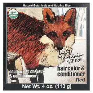 Light Mountain Natural Hair Color & Conditioner, Red, 4 oz (113 g)