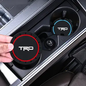 2pcs Silica Gel Car Cup Holder Anti-Slip Inserts, Coaster Mats & Auto Water Bottle Holders, Perfect Fit for Toyota Trd Logos