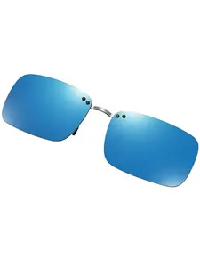 Unisex Decorative Clip-On Glasses, Small Frameless Design, Casual Style, Random Print, All Seasons Wear, Non-Color Changing, Random Print Sunglasses