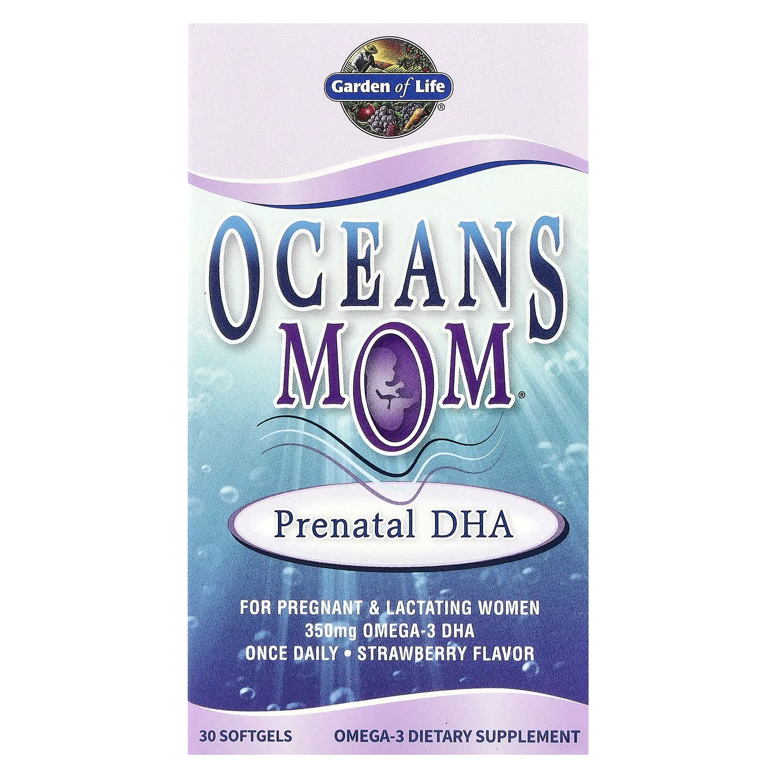 Garden of Life Oceans Mom®, Prenatal DHA, Strawberry, 350 mg, 30 Softgels | HSA/FSA Eligible