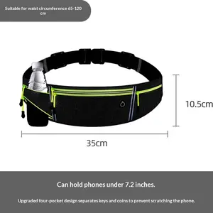 Premium Quality Sports Waist Pack 4-Separate Compartments Water-Resistant Reflective Fanny Pack for Hiking Running