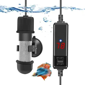 Small Aquarium Betta Heater, Submersible Fish Tahk Heater 10W/25W/50W/100W with LED Digital Display, Suitable for Marine Saltwater and Freshwater up to 5/10/16/26 Gallon