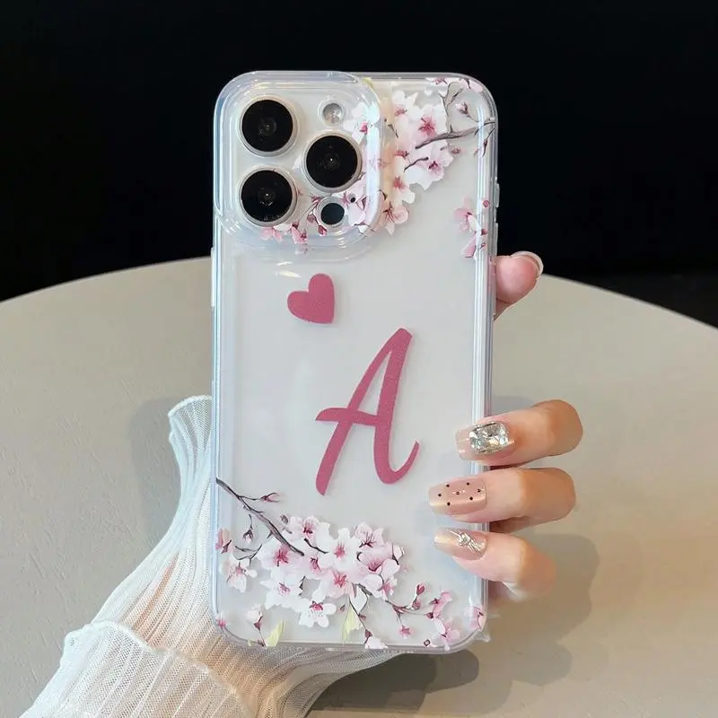 Clear Letter Pattern Phone Case, Anti-drop Cellphone Protective Case, Total Protective Shockproof Mobile Phone Cover for iPhone 16 Pro X XS MAX 11 12 13 14 15 Plus Series Case Protection Protector Smartphone Casing touch screen data cable Magnetic Clasp M