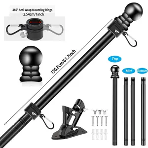 Flagpole with Base, Outdoor Wall Flagpole, Party Cheer Flagpole, Football Match Flagpole, Cheerleading Flagpole, Anti-Tangle Rotary Flagpole